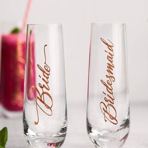 Elegant Clear Champagne Flutes Set